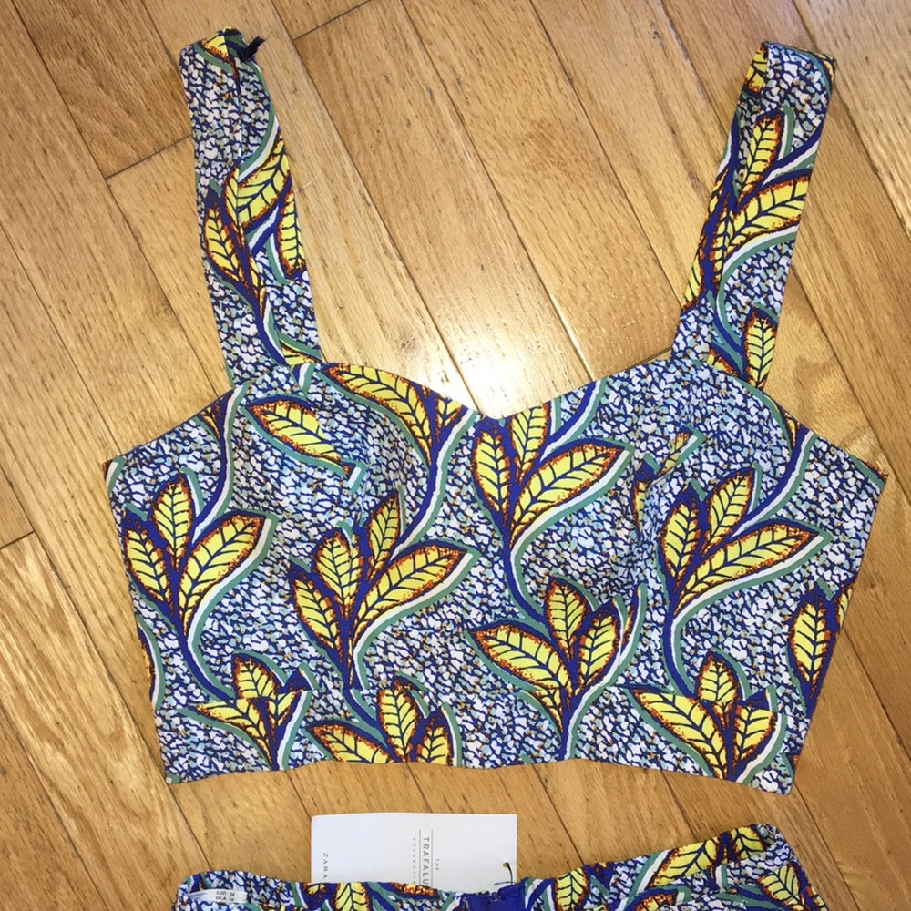 Zara Trafaluc NWT African print skirt crop top S - Picture 4 of 7